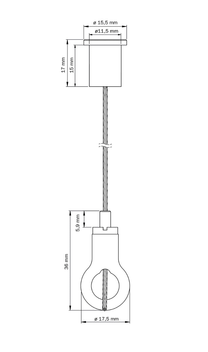STAS kit oeillet, réglable en hauteur et position horizontale.