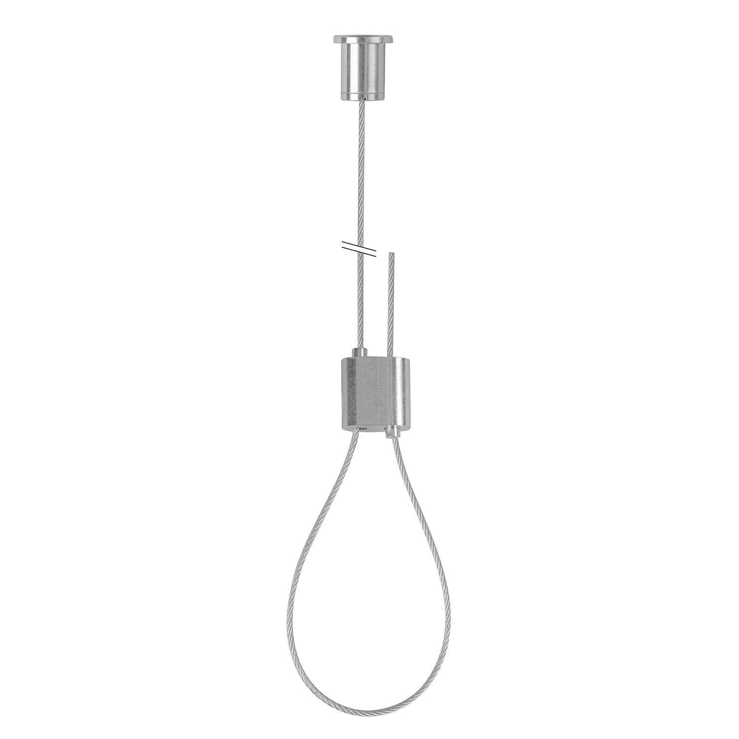 STAS kit de suspension: boucle réglable et câbles robustes pour fixation plafond.