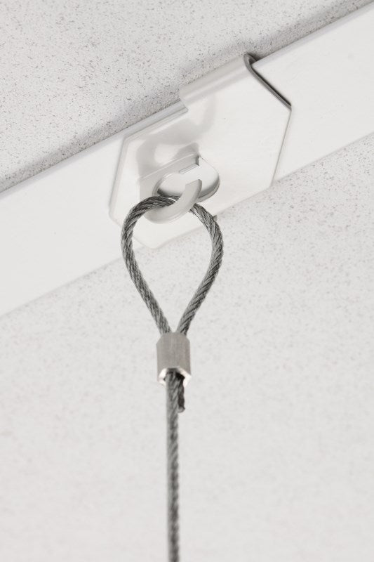 Crochet plafond blanc pour plafond suspendu, fixation facile, jusqu'à 2,5 kg.