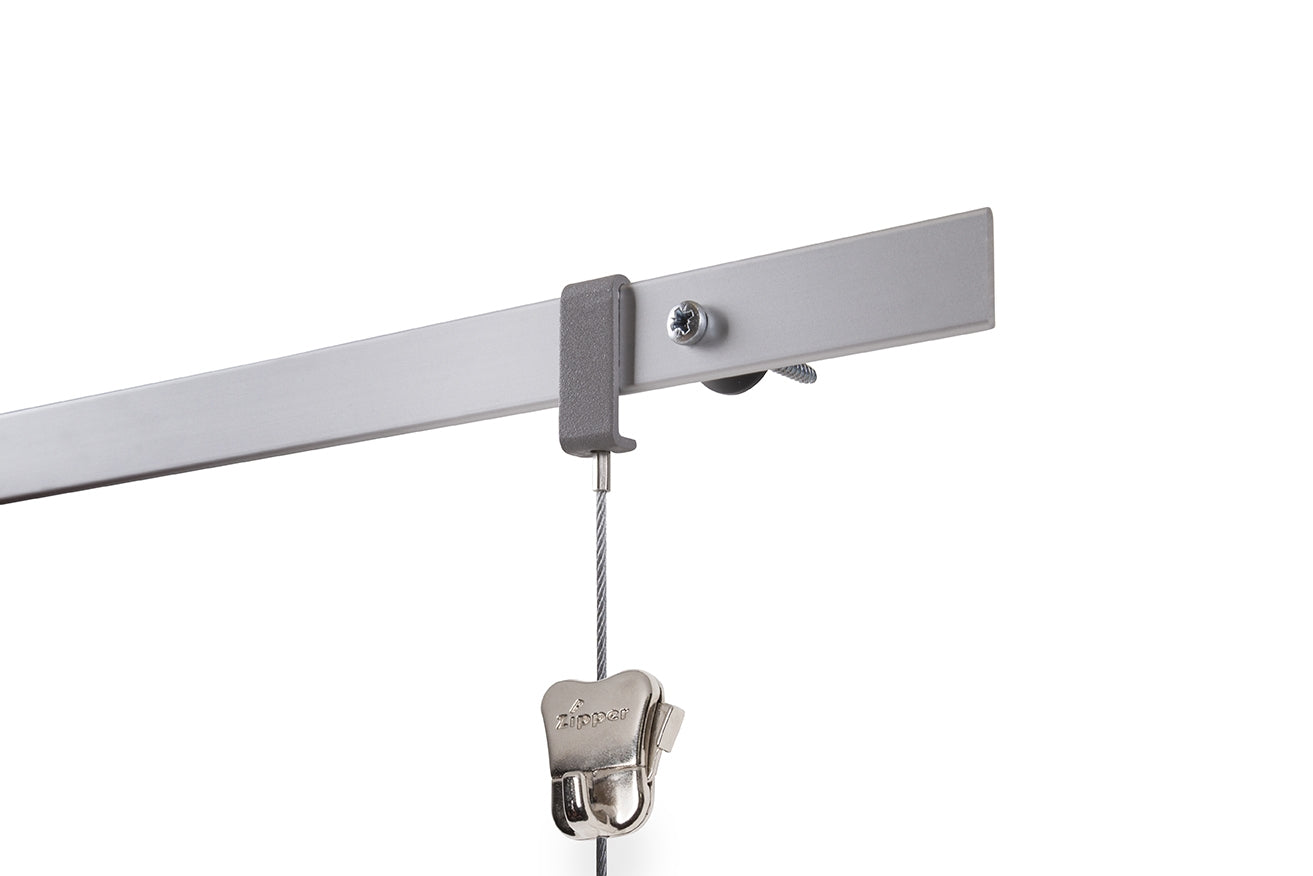STAS evoluon 200cm alu, idéal pour murs courbes, kit inclut rail, vis, intercalaire.