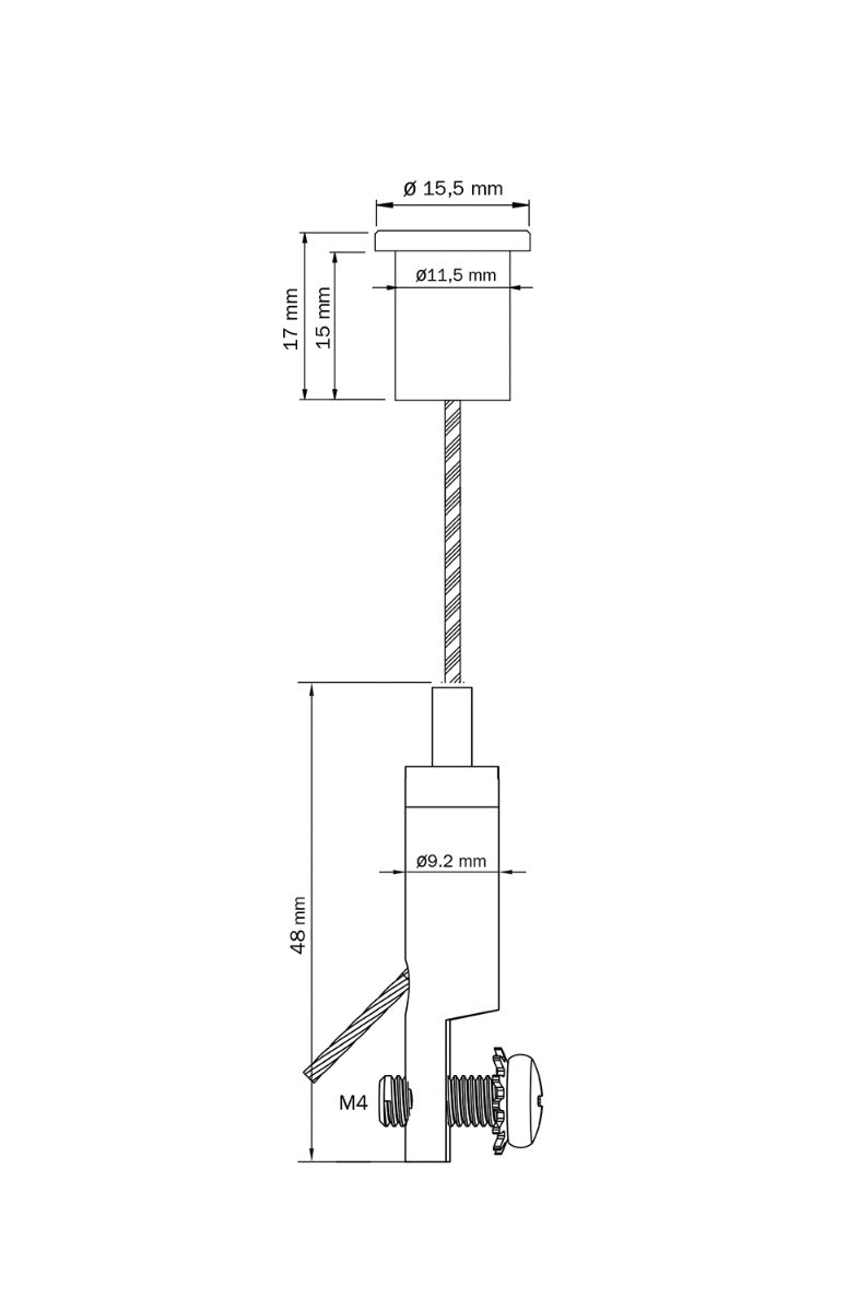 STAS kit de suspension, câble 1,5 mm, facilité et sécurité garanties.
