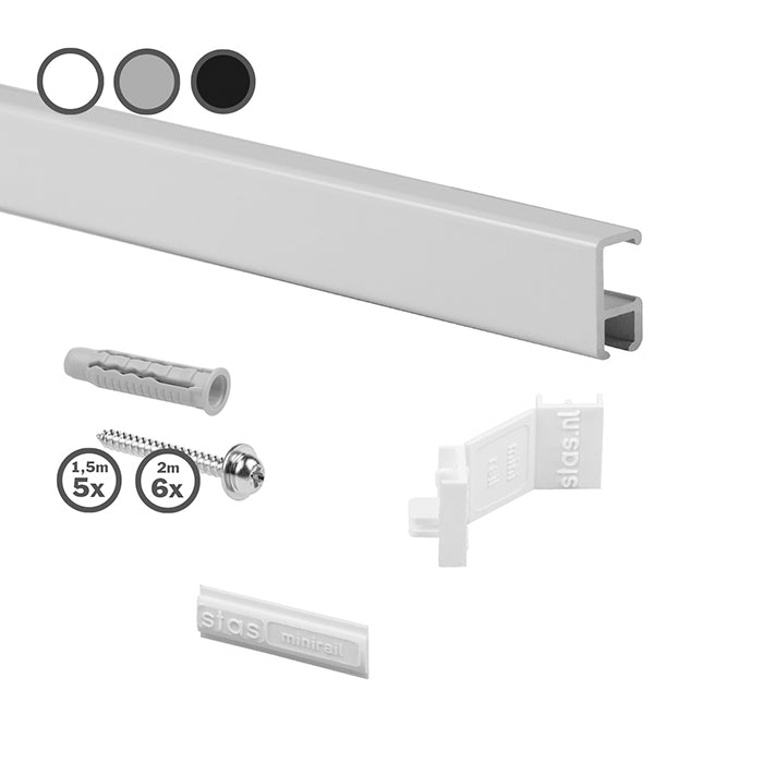 STAS minirail (kit installation inclus) facile à installer, intègre vis spécialement développée.