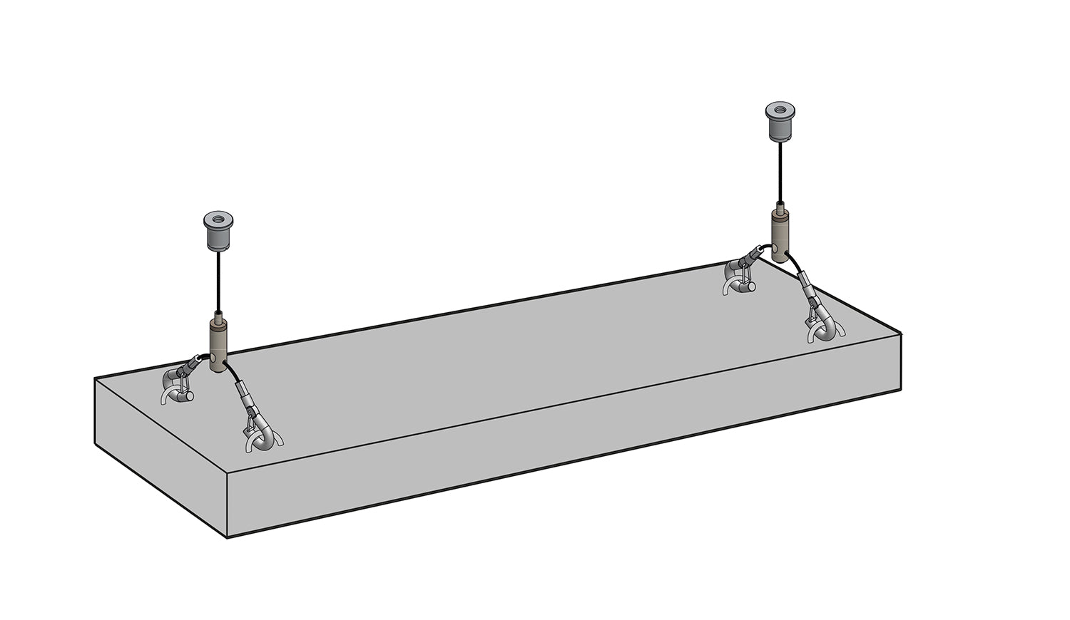 STAS kit de suspension plafond, idéal pour suspendre luminaires et panneaux avec sécurité maximale.