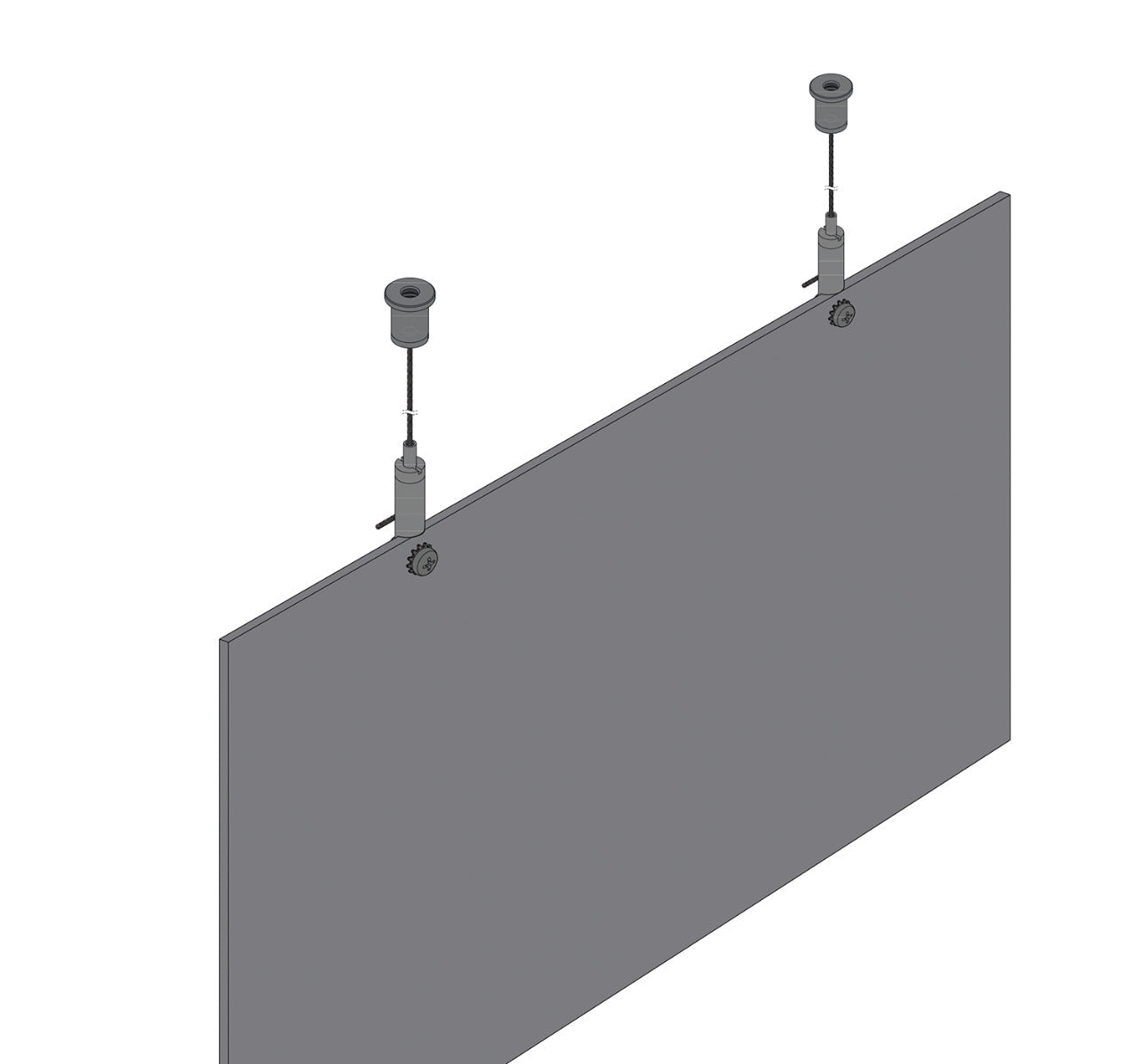 STAS kit: montage plafond facile, crochets grands panneaux disponibles.