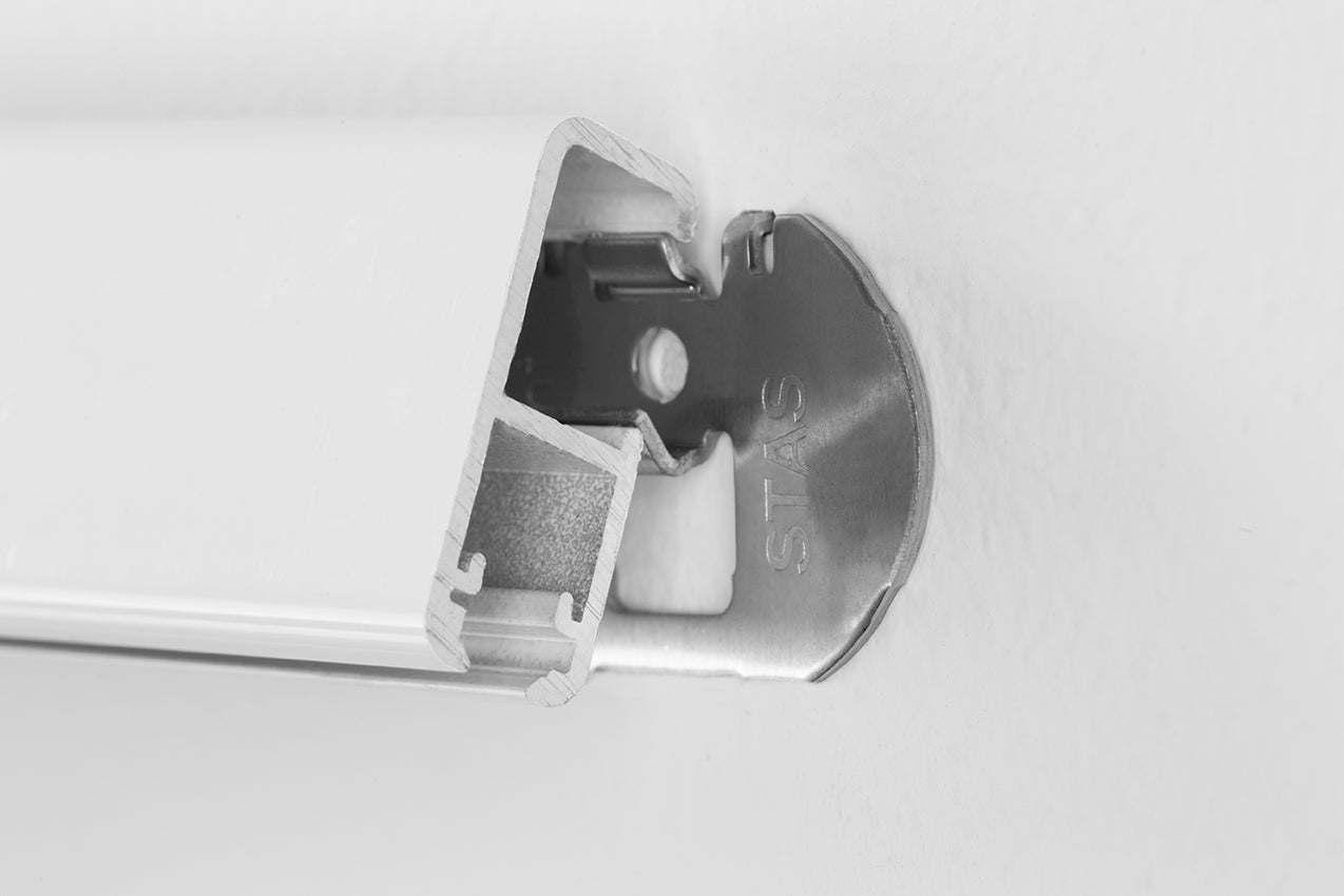 Set complet: STAS drywallXpress, 150cm, pour accrochage facile avec cordons perlon et zipper.