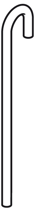 Tige STAS 150 cm crochet coulissant ressort pour système rail.