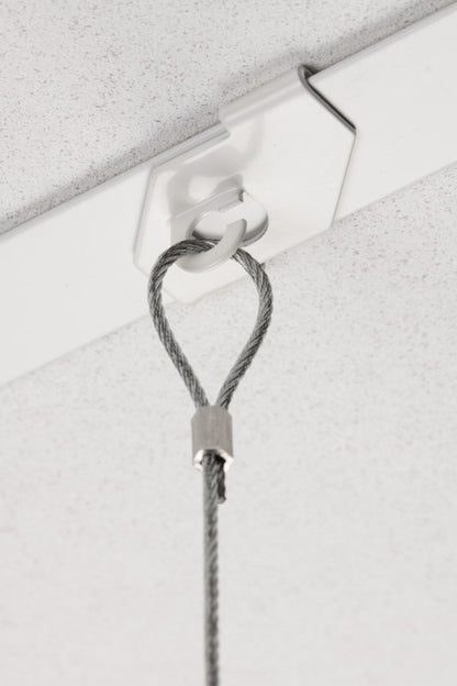 Crochet plafond blanc pour plafond suspendu, fixation facile, jusqu'à 2,5 kg.